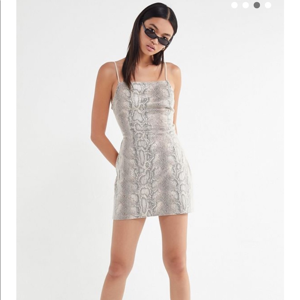 UO Textured Snake Print Mini Dress